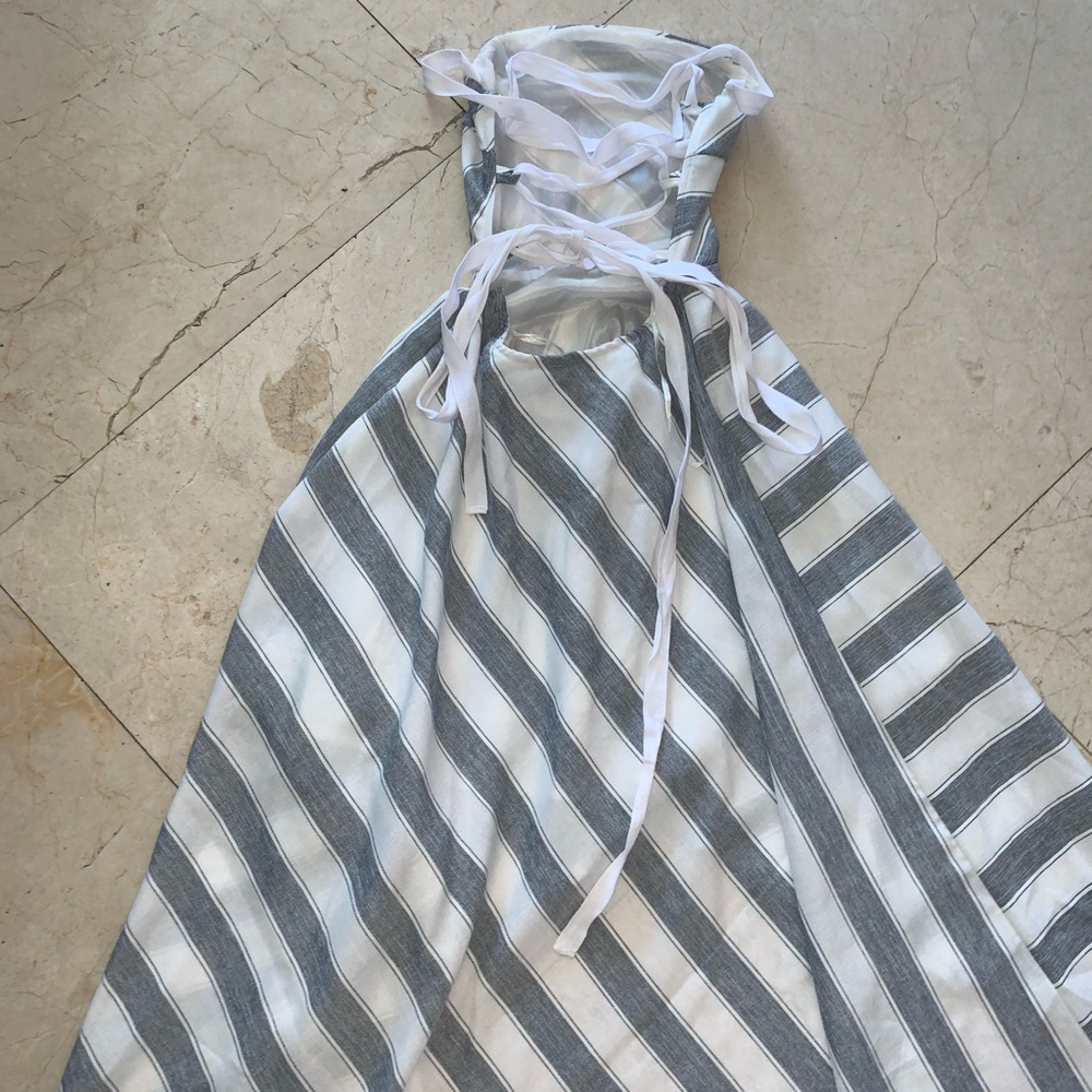 Striped High Low dress